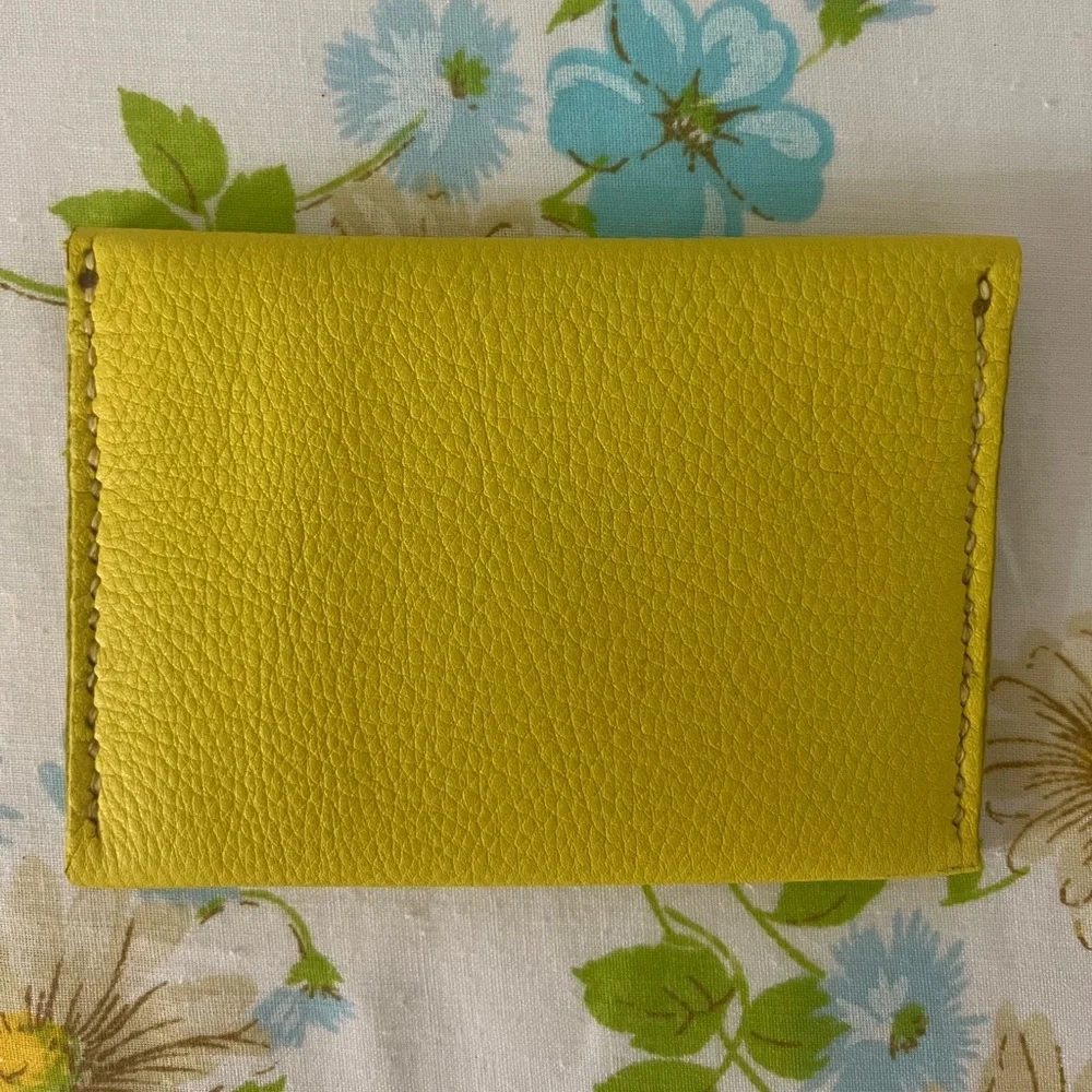 Handmade Genuine Leather Yellow Wallet